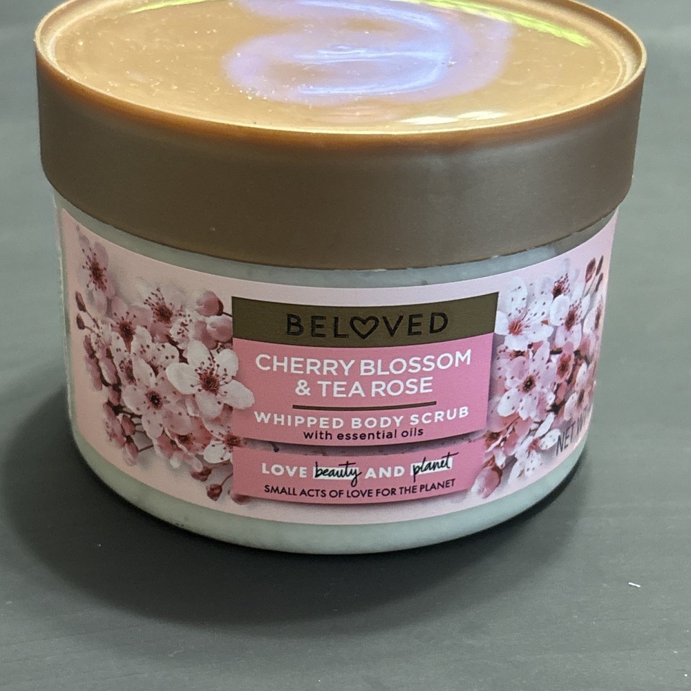 Lot 2 Beloved Cherry Blossom Tea Rose Whipped Body Scrub 10 Oz Vegan New